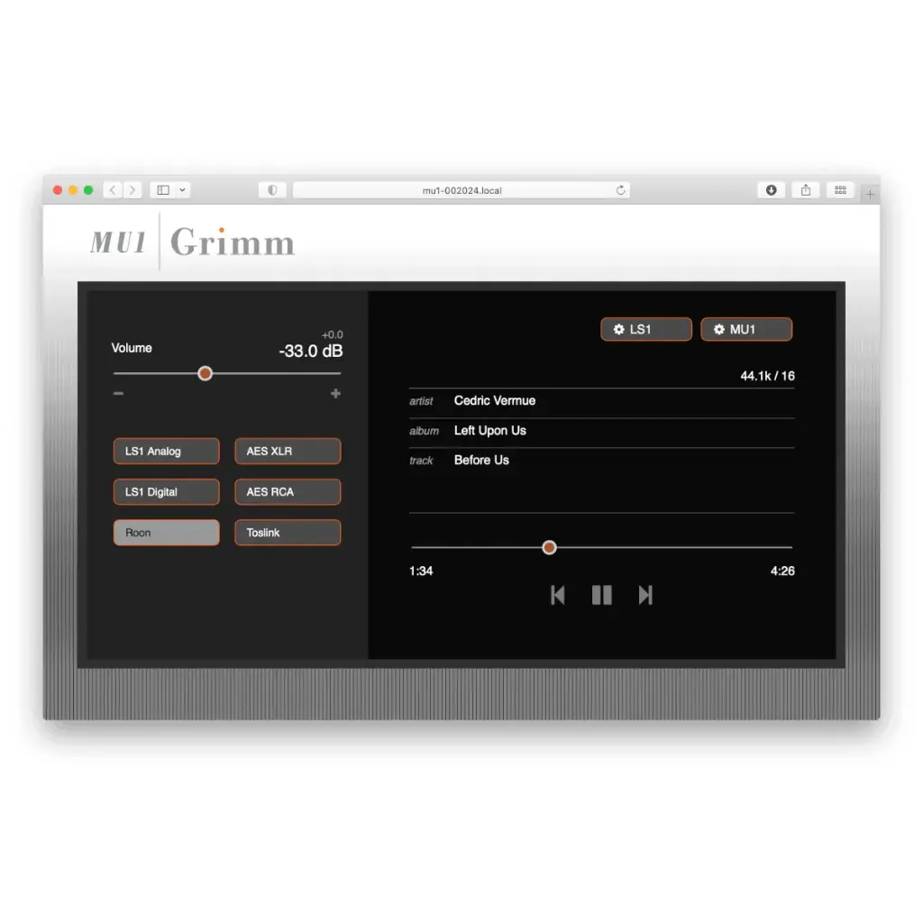 GRIMM | MU1 - Ultimate digital music source with integrated Roon Labs Server