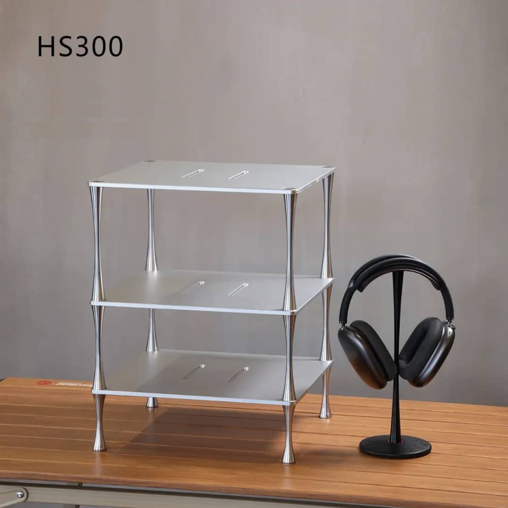 ddHiFi - HS300 HiFi Rack Aluminium Silver & Black (300x280mm